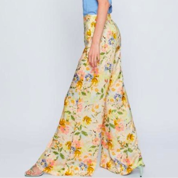 Zara Multicolor Floral Palazzo Pants Size XS - Picture 2 of 10